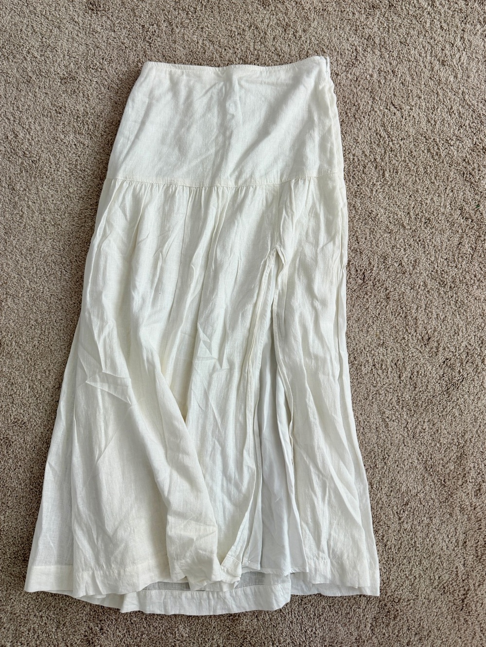 Abercrombie & Fitch White Tiered Maxi Skirt